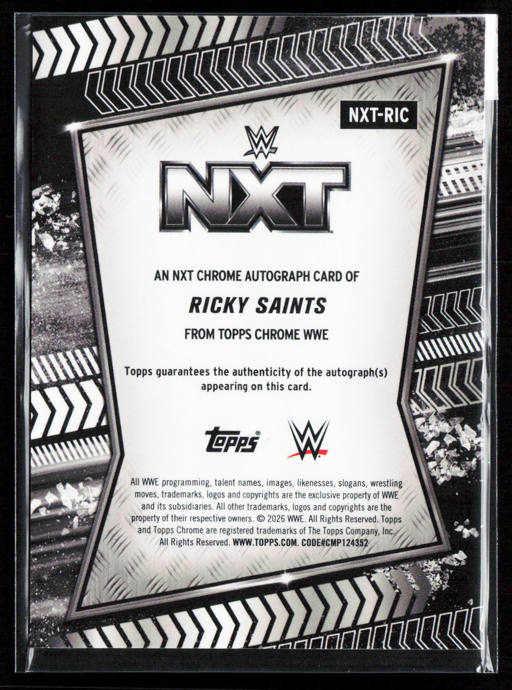 RICKY SAINTS - AUTO - 2026 TOPPS CHROME WWE