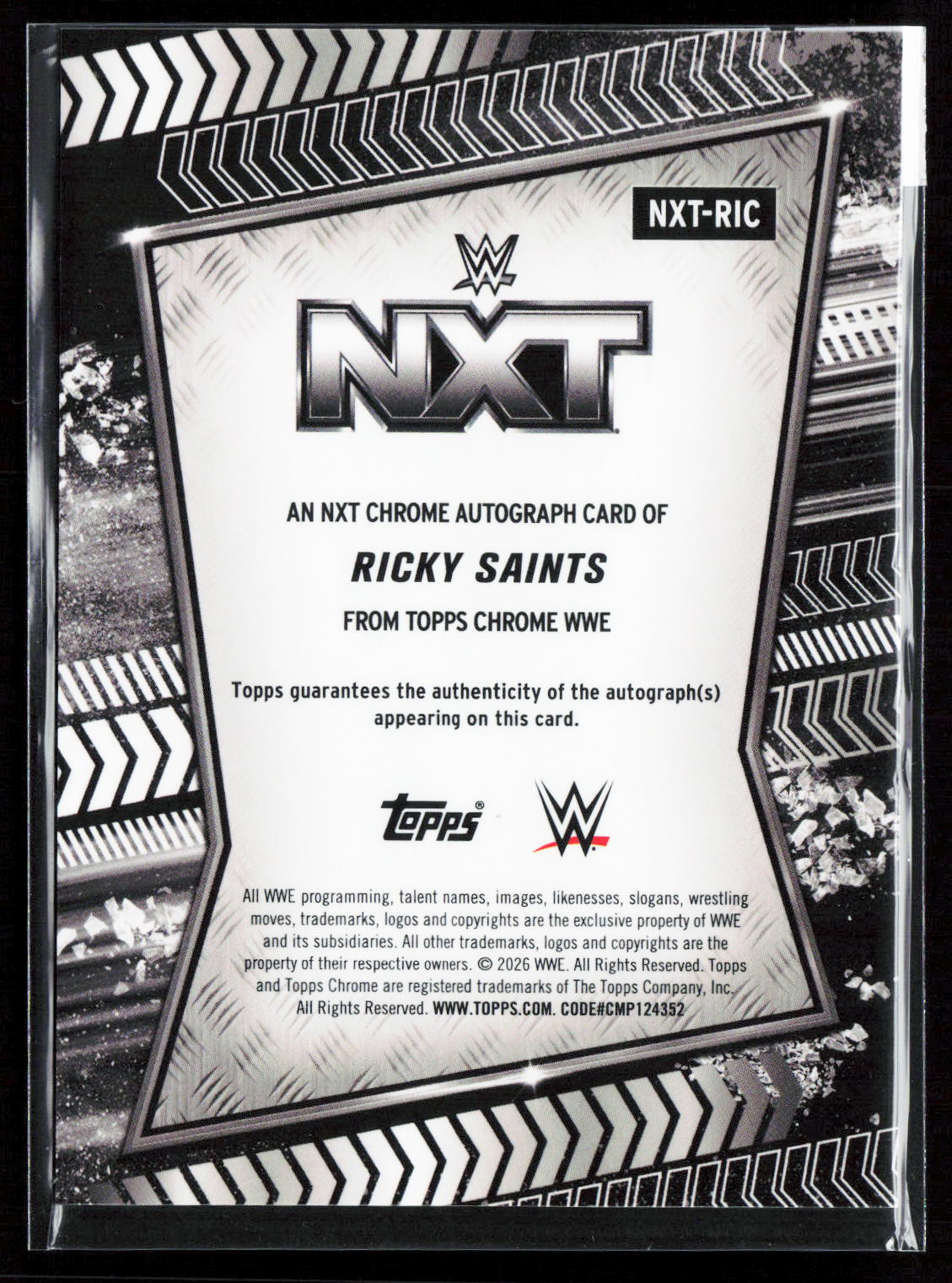 RICKY SAINTS - AUTO - 2026 TOPPS CHROME WWE