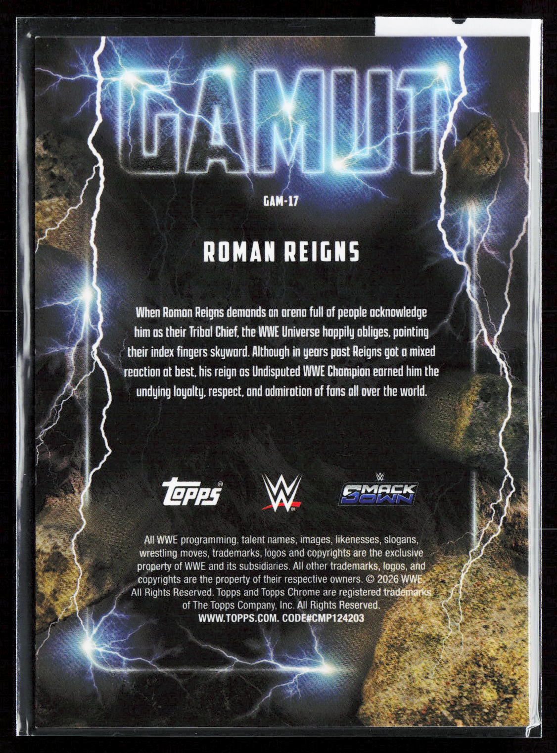 ROMAN REIGNS - GAMUT - 2026 TOPPS CHROME WWE