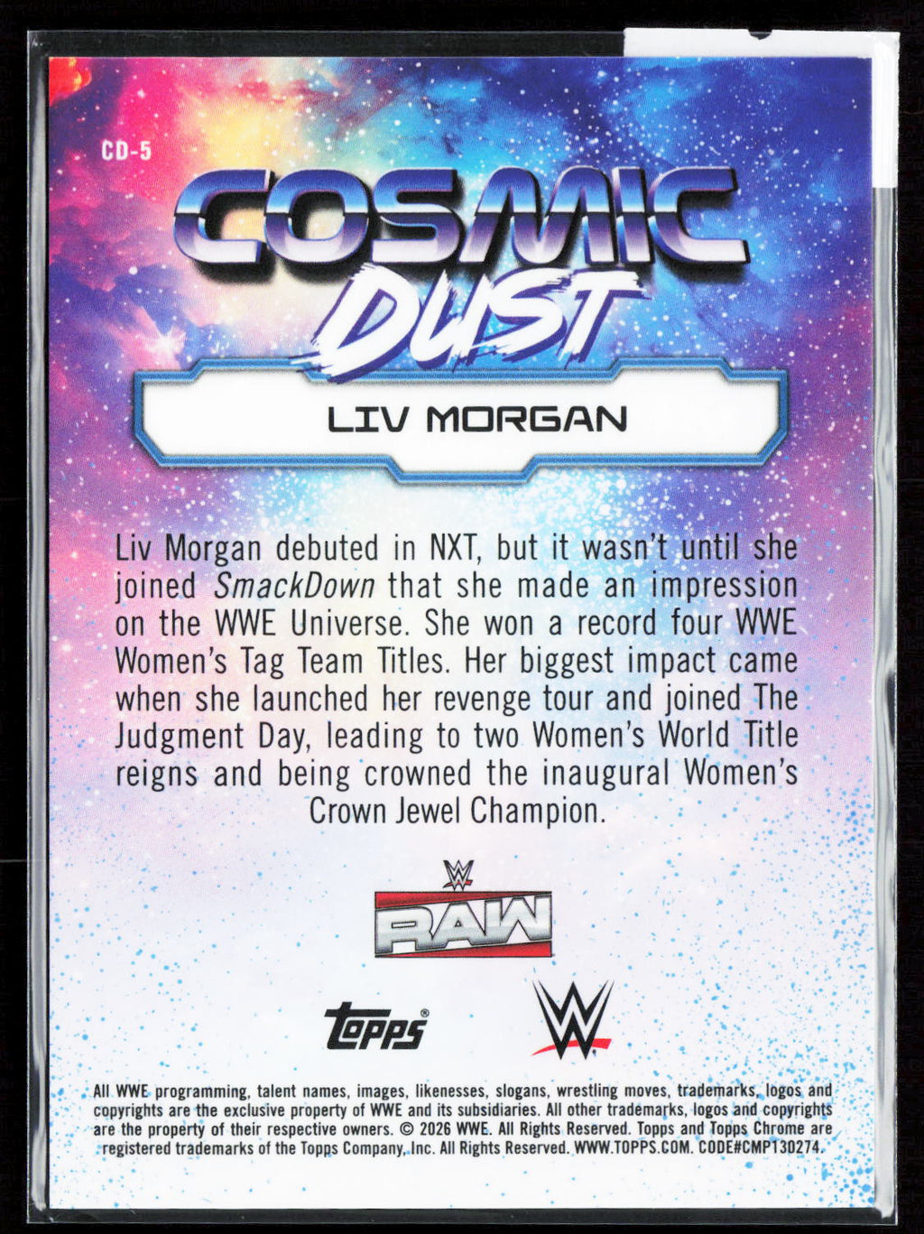 LIV MORGAN - COSMIC DUST - 2026 TOPPS CHROME COSMIC WWE