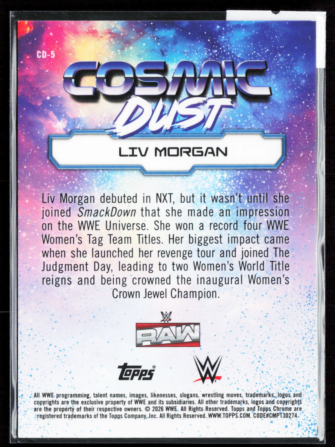 LIV MORGAN - COSMIC DUST - 2026 TOPPS CHROME COSMIC WWE