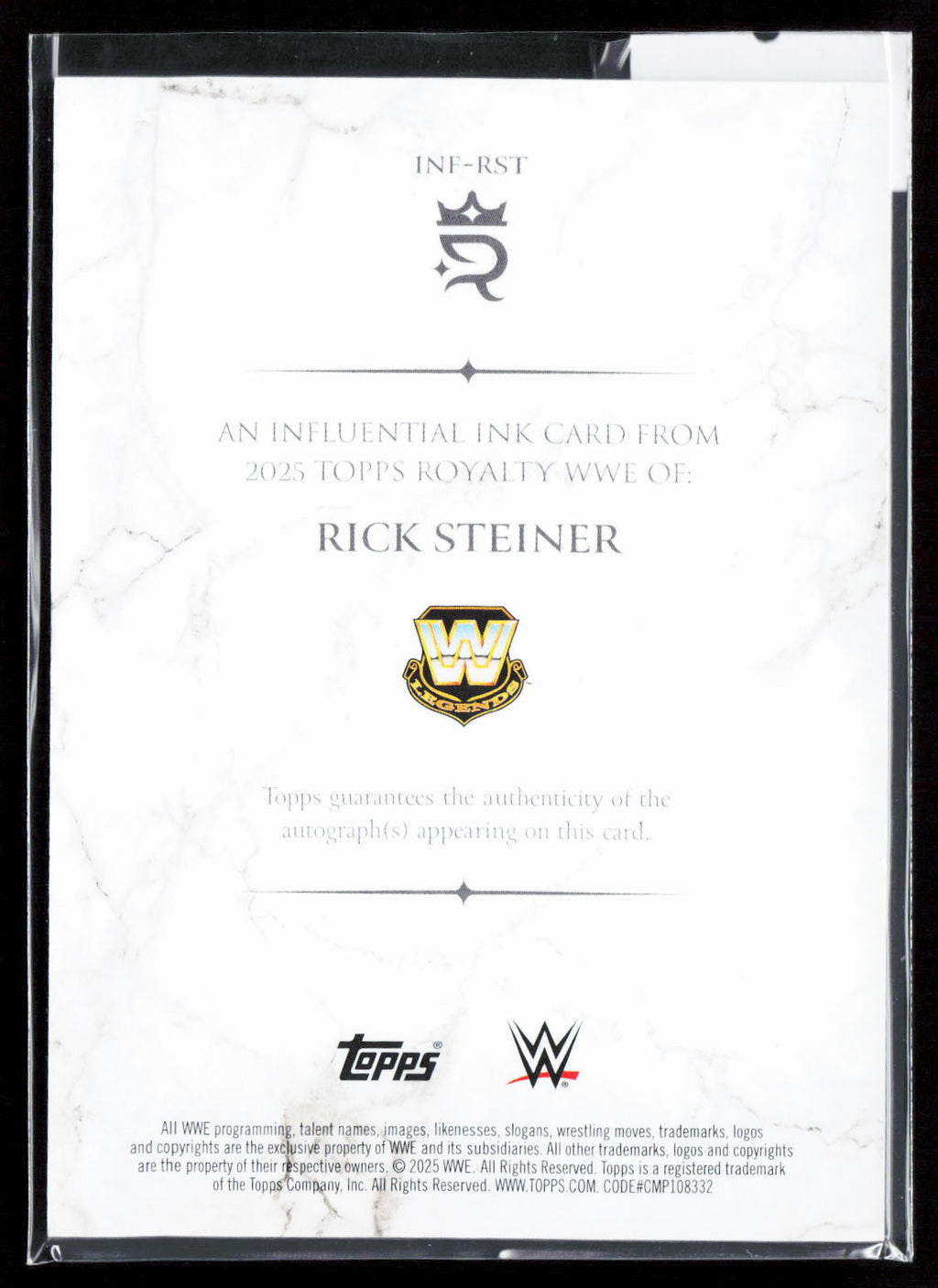 RICK STEINER - AUTO /10 - 2025 TOPPS ROYALTY WWE