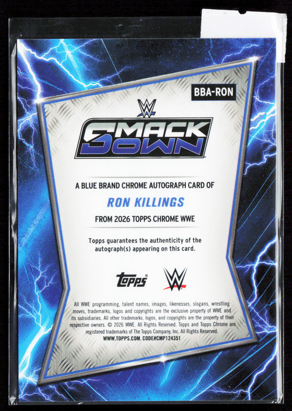 RON KILLINGS - AUTO - 2026 TOPPS CHROME WWE