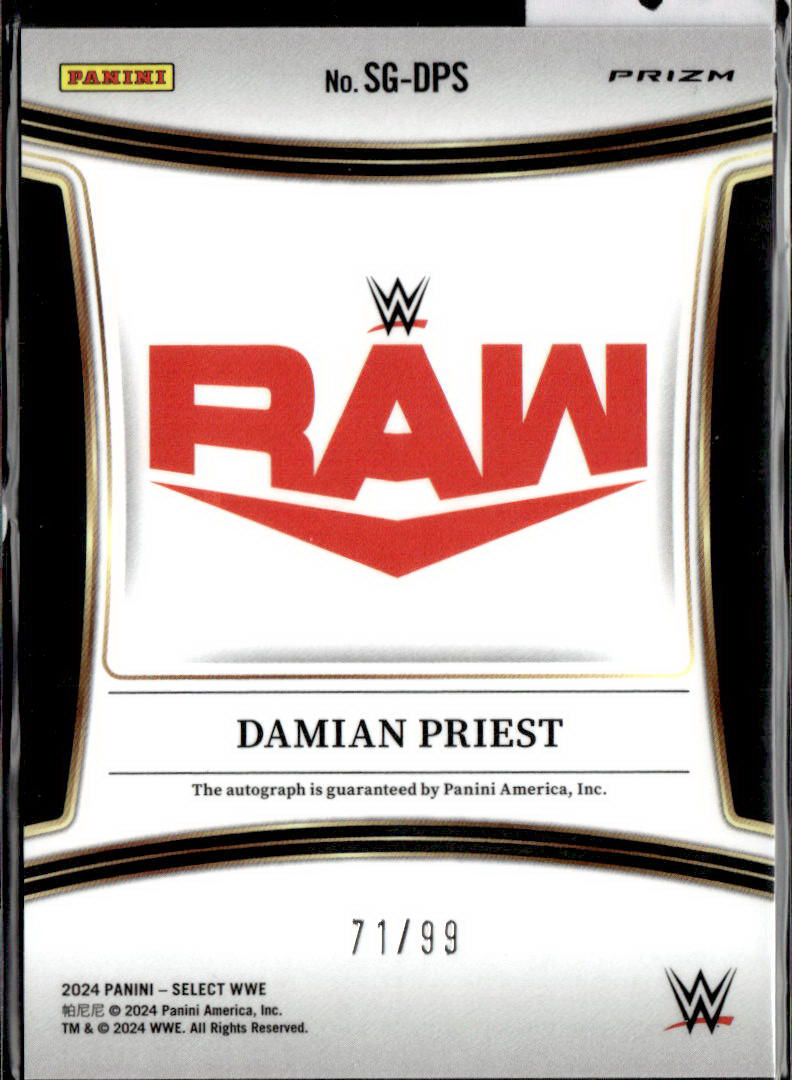 DAMIAN PRIEST - AUTO /99  - 2023 PANINI SELECT WWE