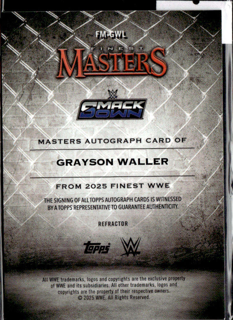 GRAYSON WALLER - AUTO  - 2025 TOPPS FINEST WWE