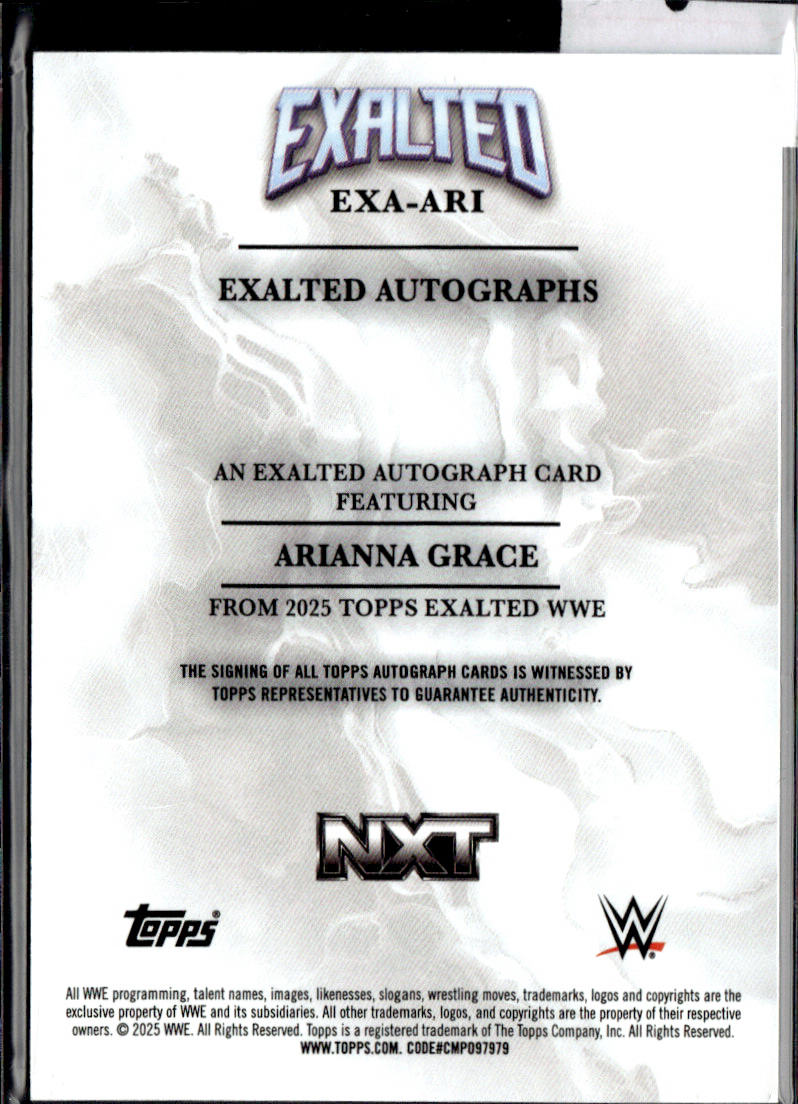 ARIANNA GRACE  - AUTO /25  - 2025 TOPPS EXALTED WWE