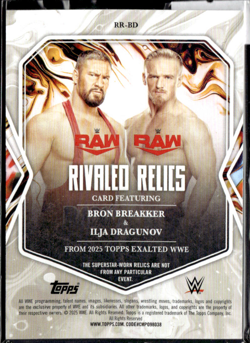 BRON BREAKKER ILJA DRAGUNOV - PATCH /99 - 2025 TOPPS EXALTED WWE