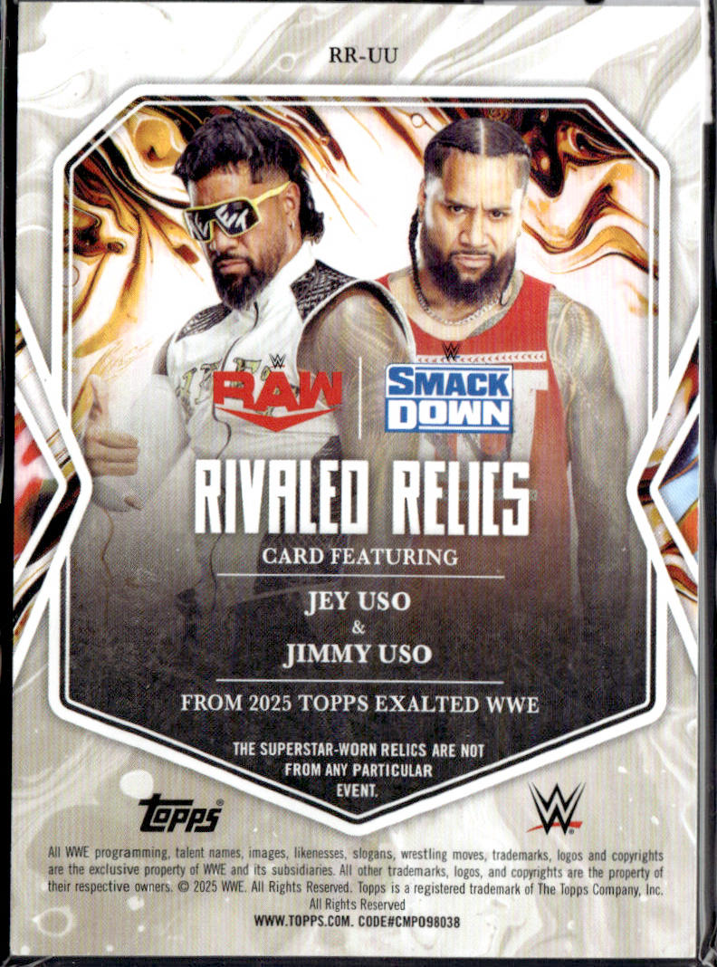 JEY USO JIMMY USO  - PATCH /99 - 2025 TOPPS EXALTED WWE