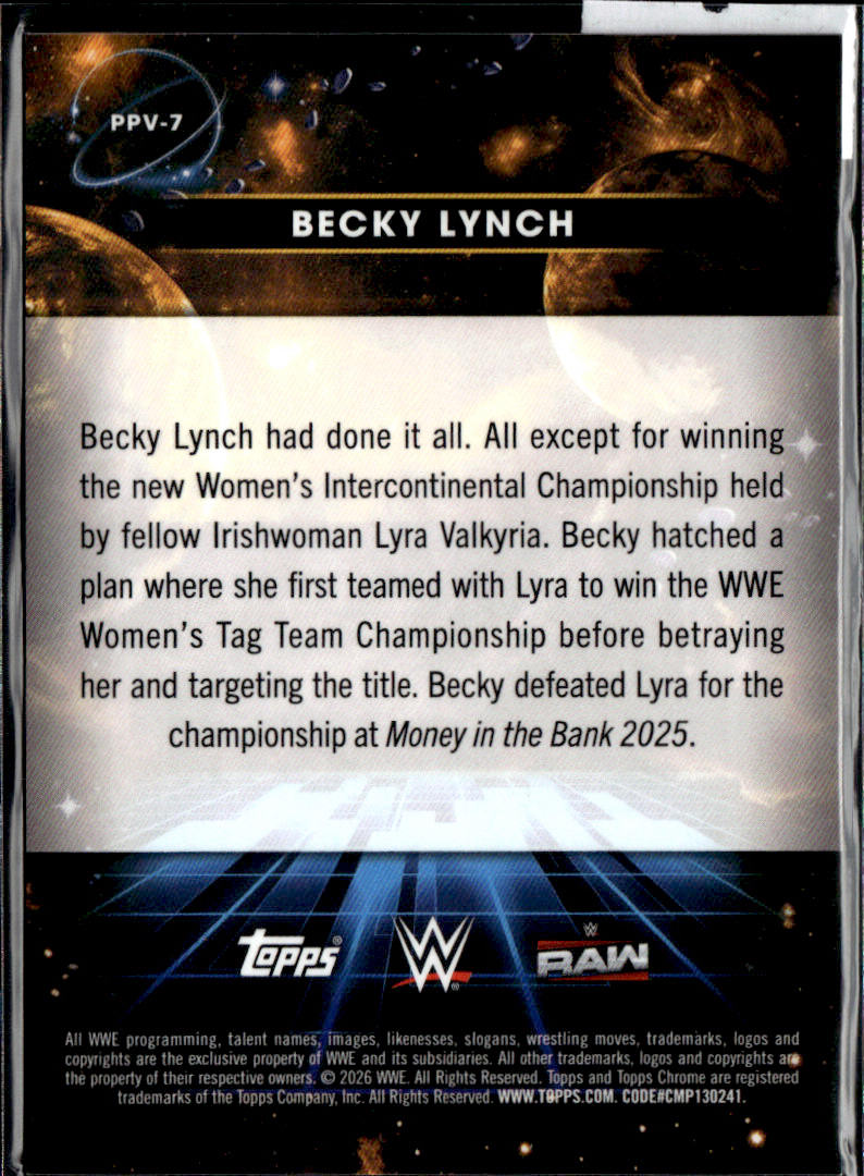 BECKY LYNCH - PLANETARY PURSUIT - 2026 TOPPS CHROME COSMIC WWE
