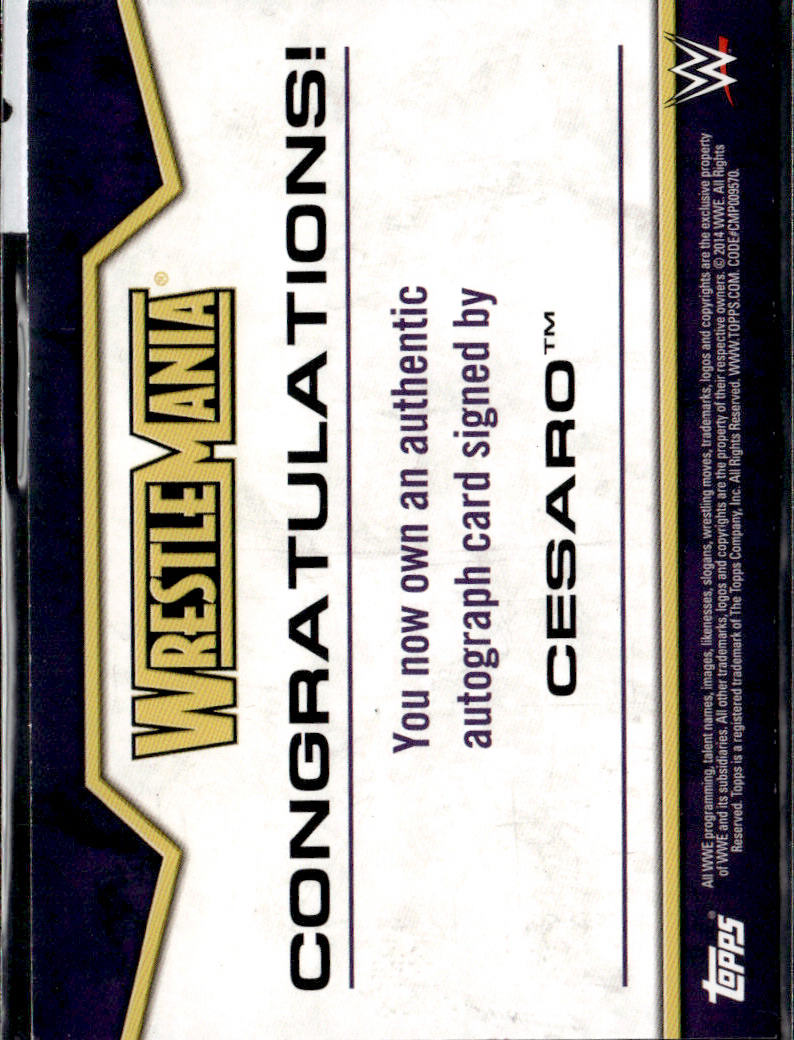 CESARO - AUTO - 2014 TOPPS WWE