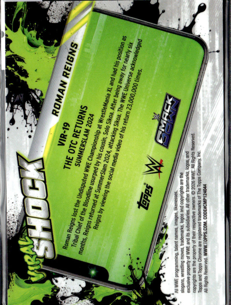 ROMAN REIGNS - SHOCK /25 - 2026 TOPPS CHROME WWE