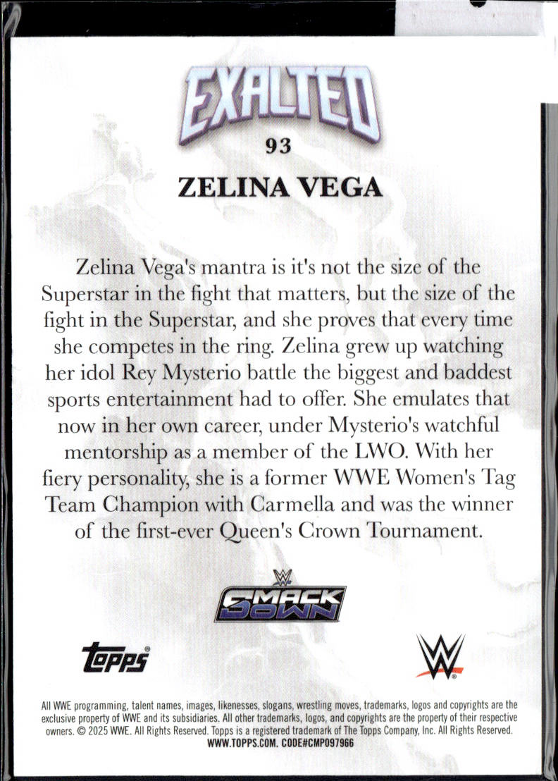 ZELINA VEGA - /99 - 2025 TOPPS EXALTED WWE