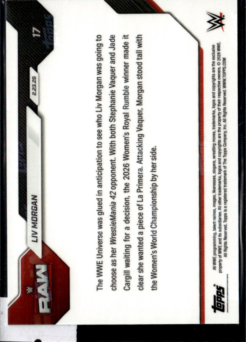LIV MORGAN - TOPPS NOW - 2026 TOPPS NOW WWE