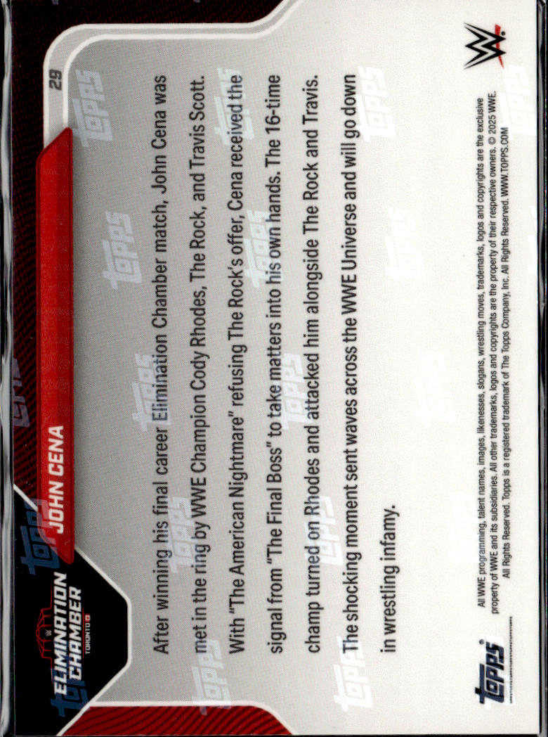 JOHN CENA - TOPPS NOW - 2025 TOPPS NOW WWE